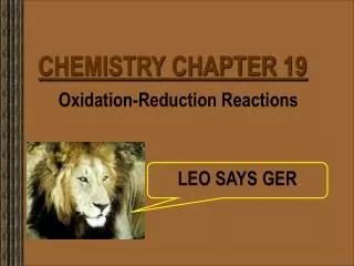CHEMISTRY CHAPTER 19