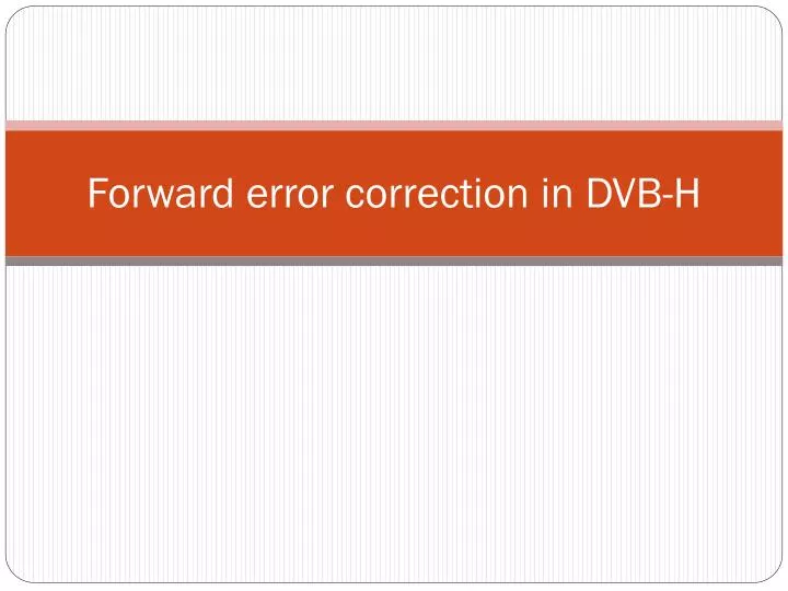 forward error correction in dvb h