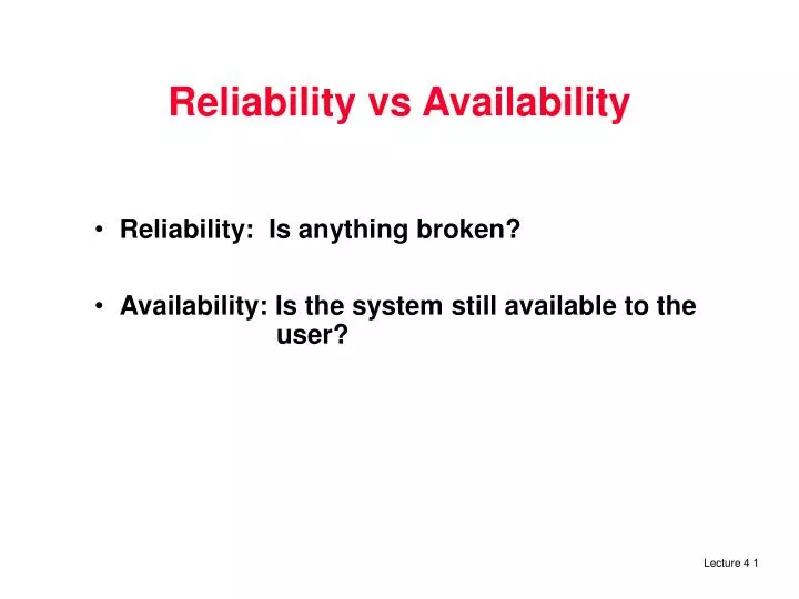 reliability vs availability