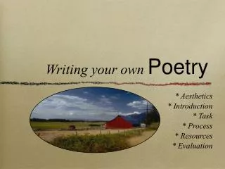 Writing your own Poetry