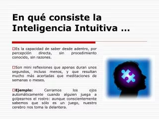 en qu consiste la inteligencia intuitiva