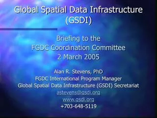 Global Spatial Data Infrastructure (GSDI)