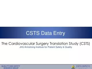 CSTS Data Entry