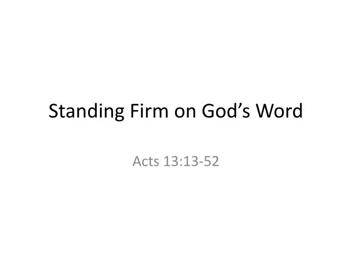 standing firm on god s word