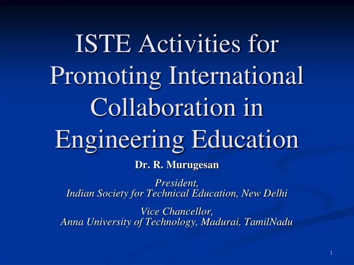 iste activities for promoting international collaboration in engineering education