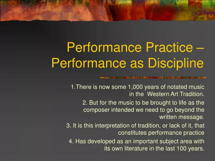 performance practice performance as discipline