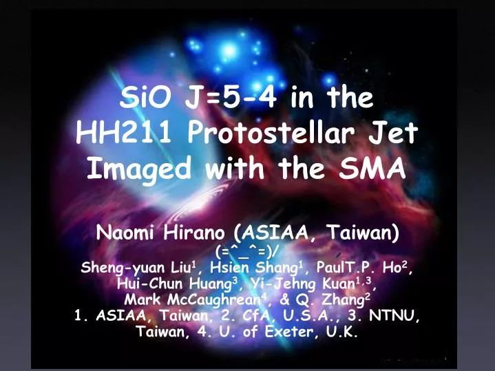 sio j 5 4 in the hh211 protostellar jet imaged with the sma