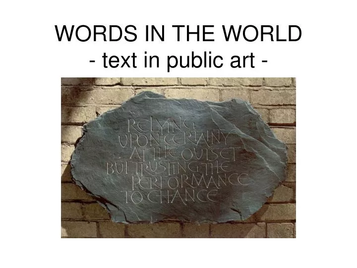 words in the world text in public art