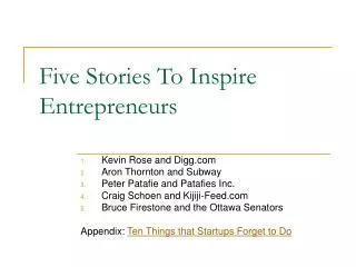 Five Stories To Inspire Entrepreneurs