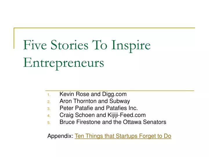 five stories to inspire entrepreneurs