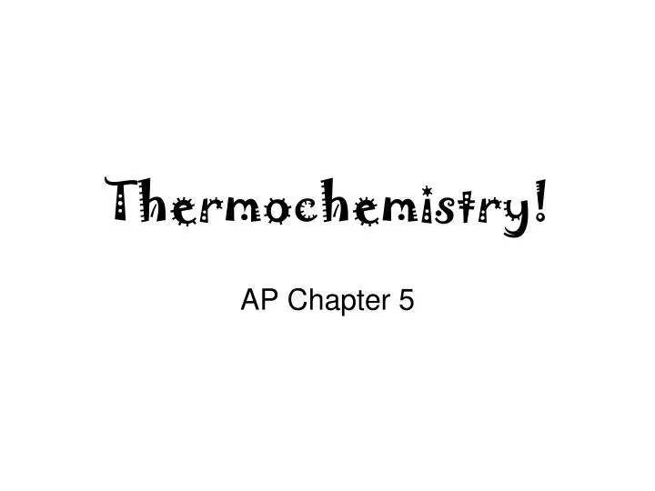 thermochemistry