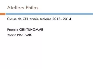 ateliers philos