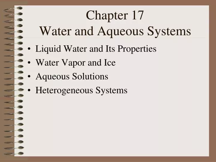 chapter 17 water and aqueous systems