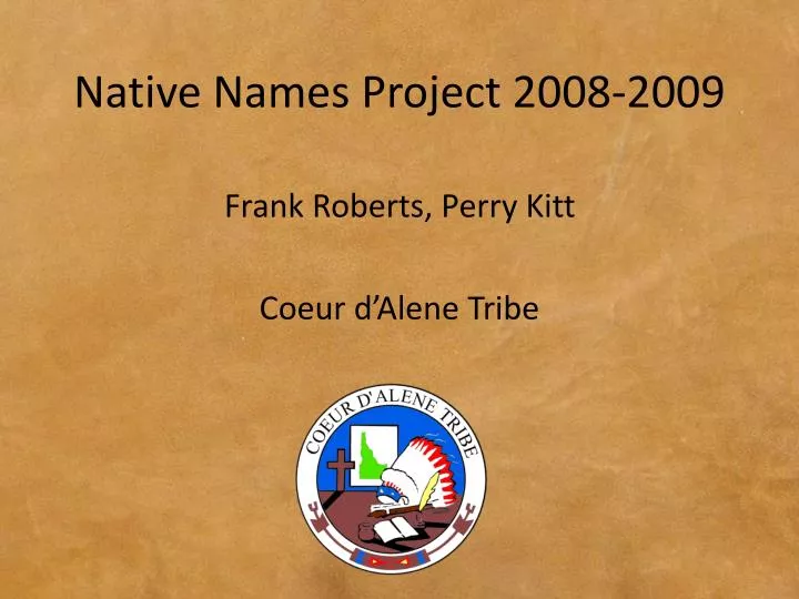 native names project 2008 2009