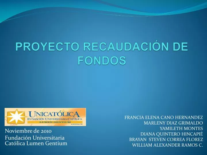 proyecto recaudaci n de fondos