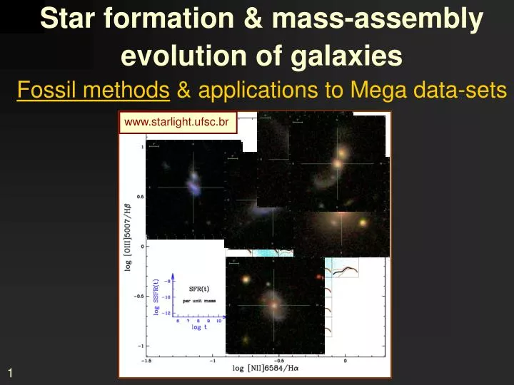 star formation mass assembly evolution of galaxies fossil methods applications to mega data sets
