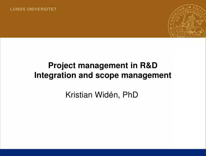 project management in r d integration and scope management