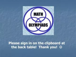 Please sign in on the clipboard at the back table! Thank you! ?