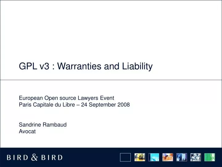 gpl v3 warranties and liability