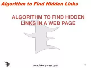 ALGORITHM TO FIND HIDDEN LINKS IN A WEB PAGE