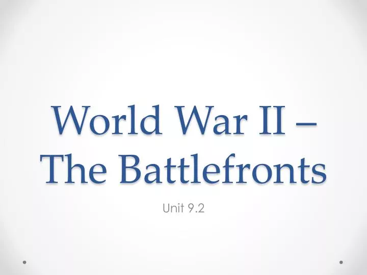 world war ii the battlefronts