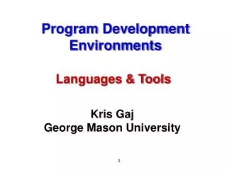 Program Development Environments