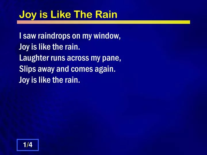 joy is like the rain