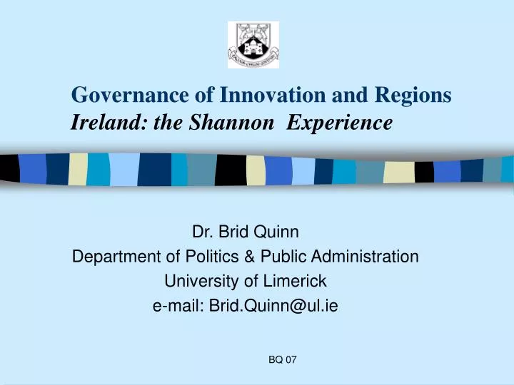 governance of innovation and regions ireland the shannon experience