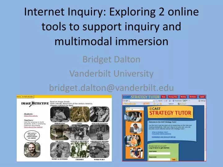 internet inquiry exploring 2 online tools to support inquiry and multimodal immersion