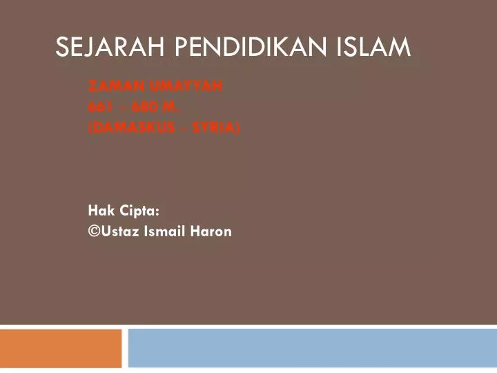 sejarah pendidikan islam