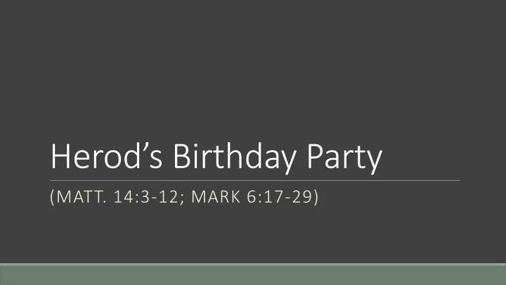 herod s birthday party