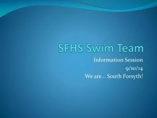 SFHS Swim Team