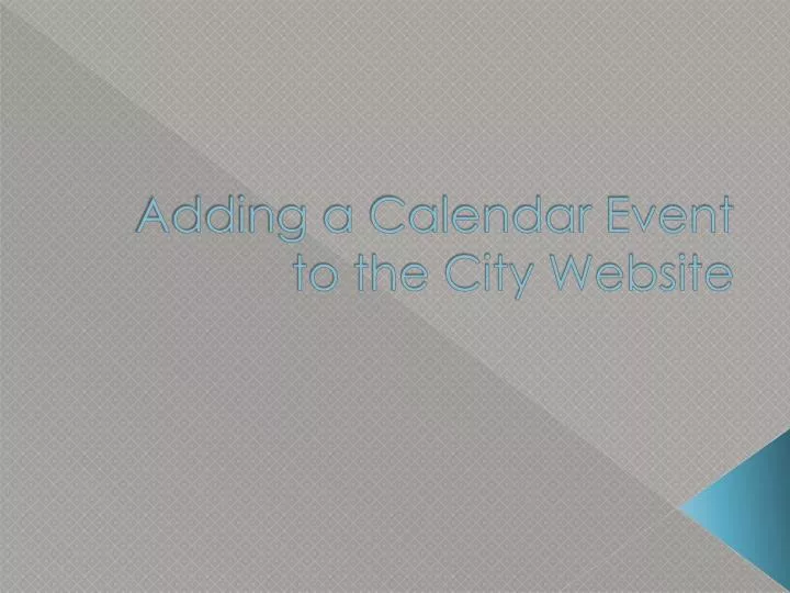 adding a calendar event to the city website