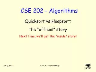 CSE 202 - Algorithms