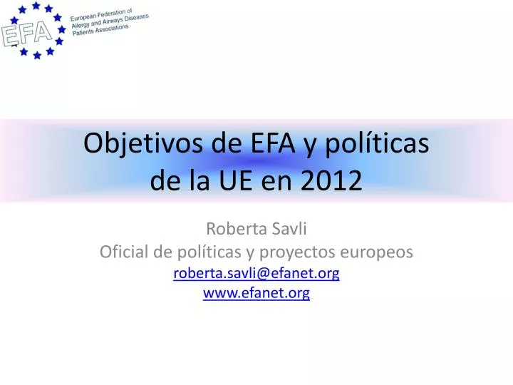 objetivos de efa y pol ticas de la ue en 2012