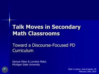 Talk Moves in Secondary Math Classrooms