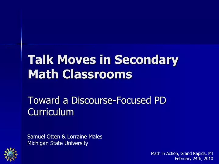 talk moves in secondary math classrooms
