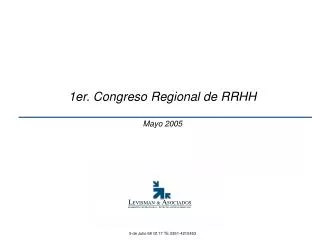 1er. Congreso Regional de RRHH Mayo 2005