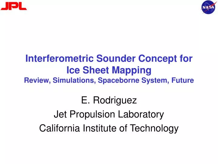 interferometric sounder concept for ice sheet mapping review simulations spaceborne system future