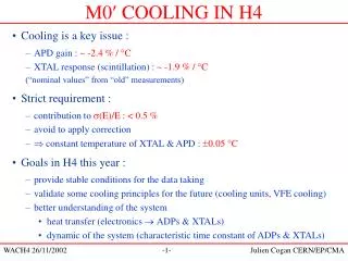 M0 ? COOLING IN H4