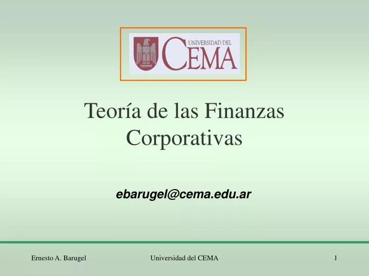 teor a de las finanzas corporativas