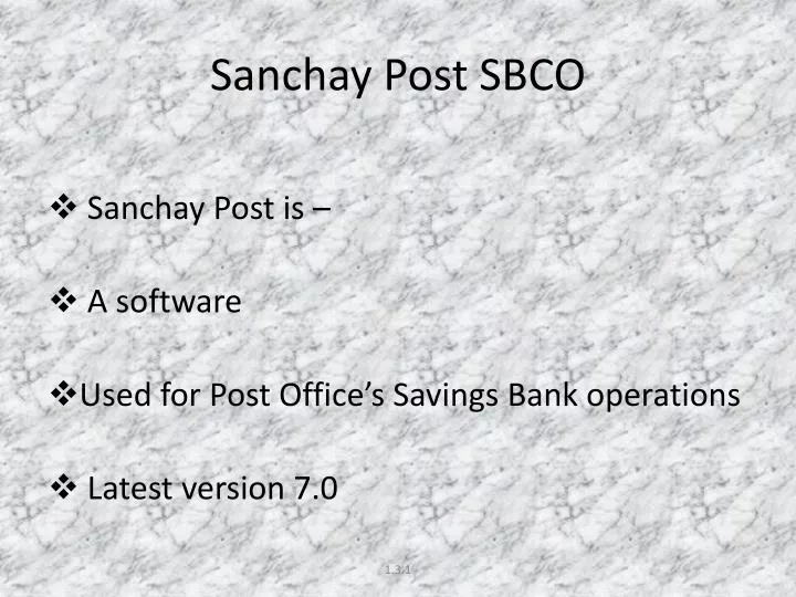 sanchay post sbco