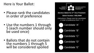 Here is Your Ballot: Please rank the candidates in order of preference