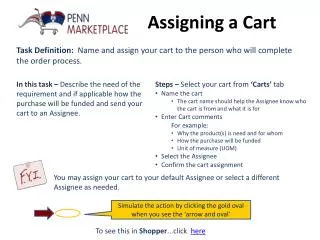 Assigning a Cart