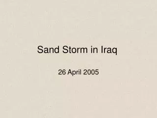 Sand Storm in Iraq