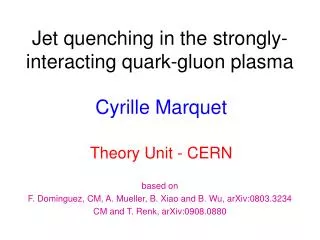 Jet quenching in the strongly- interacting quark-gluon plasma