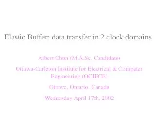 Elastic Buffer: data transfer in 2 clock domains
