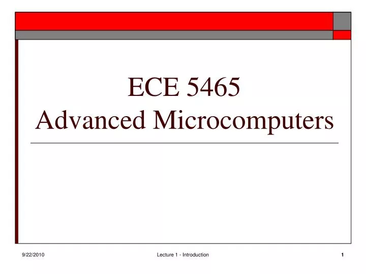 ece 5465 advanced microcomputers
