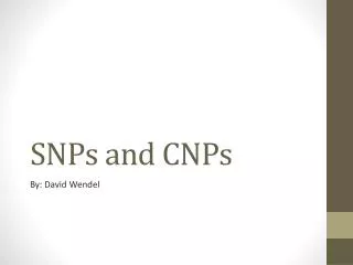SNPs and CNPs