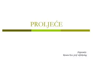 prolje e
